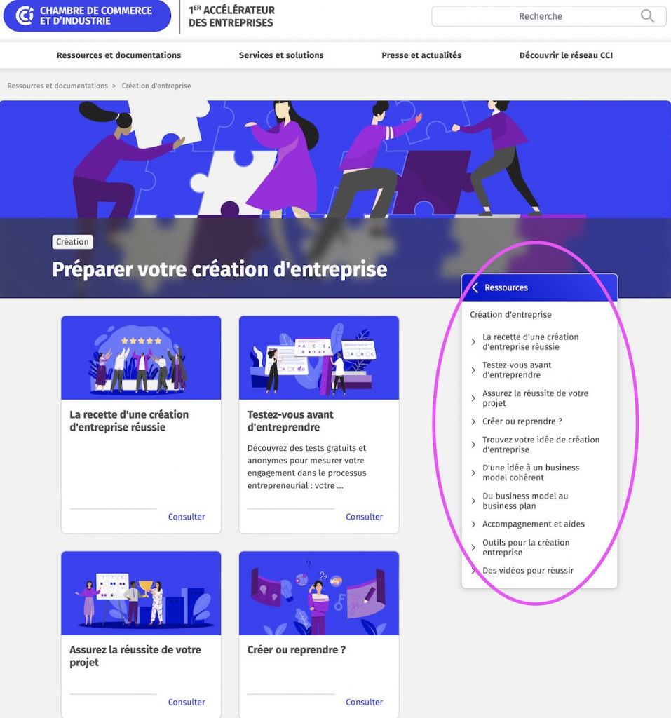 CCI infos nationales création entreprise